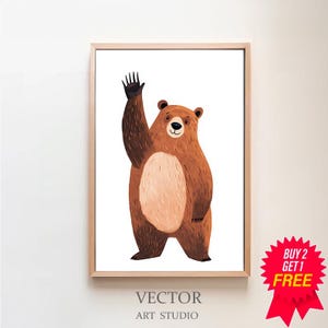 Cute Bear Printable Bear Poster Bear Nursery Decor Woodland Nursery Decor Forest Animal Baby Room Printable Sage Green Nursery Bear Wall Art