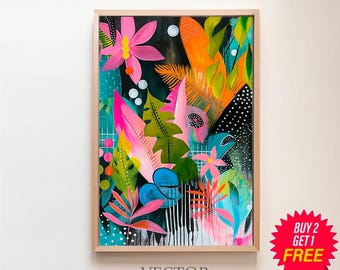 Maximalist Wall Art, Printable Eclectic Wall Art, Abstract Wall Art, Digital Wall Art, Colourful Wall Art, Digital Download, Trendy Wall Art