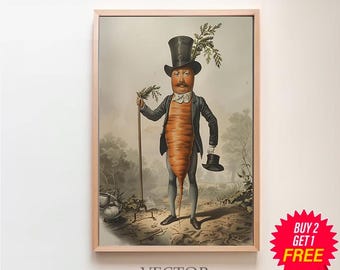 Printable Kitchen Art | Digital Download | Vegetables Poster | Kitchen Wall Decor | Funny Art Print | Vegetable Prints | Botanical Wall Art