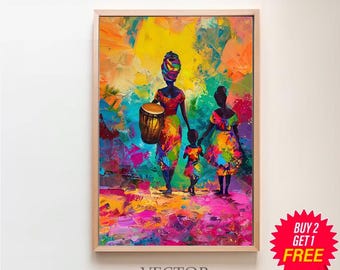 African art, african, african wall art, printable art, digital wall art, colorful wall art, extra large wall art, Digital art download