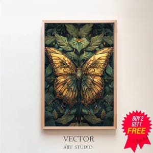 William Morris inspirierter Schmetterling Kunstdruck, Schmetterling Druck, Schmetterling Wandkunst, große Wand Kunst Leinwand, Schmetterling Dekor Geschenk