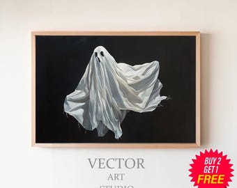 Cute Ghost Halloween Digital Print, Digital Art, Halloween Wall Decor Digital Download