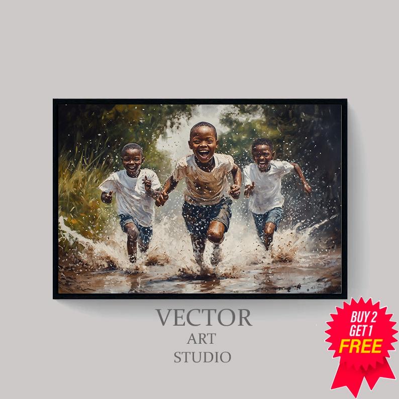Resolution 794 Black Children Playing Art