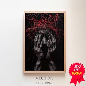 Teufel Druck Dämon Poster, Horror Kunst, okkulte Drucke, gruselige Poster, Gothic Wohnkultur, Gothic Wand Kunst, Satan, Pagan, Scary, dark Academia