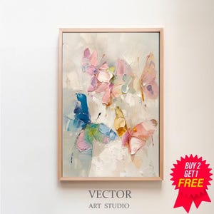 Pastel Butterfly Painting | Insect Art Print | Girly Tween Wall Decor | Colorful Animal Watercolor | Digital Download | Kid&#39;s Room Printable