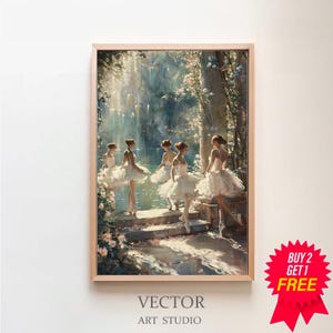 Ballet Print Coquette Room Decor Vintage Wall Art Coquette Wall Art Ballet Dance Balletcore Print Ballerina Tutu Oil Painting Ballerina Art