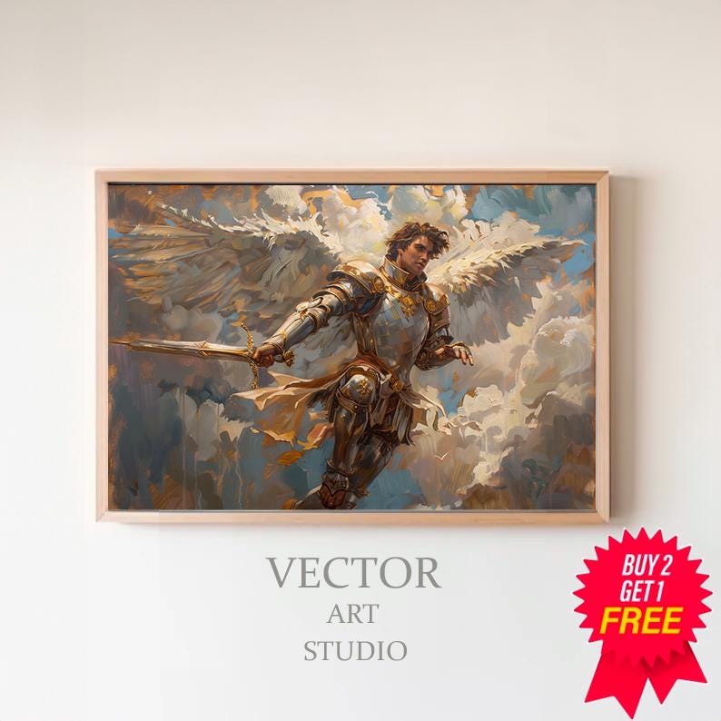 Printable Archangel Artwork Saint Michael The Archangel Printable Art 