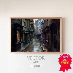 Magical Street Print: Wall Art, Alley Artwork, Digital Download, Wall Decoration for Home, Printable Art