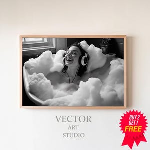 Bathroom Wall Art, Pretty Women, Movie Poster, Funny Woman&#39;s Bathroom Decor, Black And White, Gift for Her