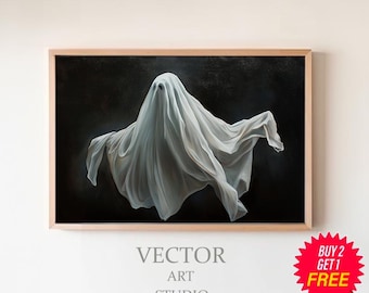 Cute Ghost Halloween Digital Print, Digital Art, Halloween Wall Decor Digital Download