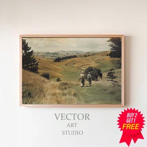 Vintage Golf Course Wall Art | Golf Vintage Painting Landscape Art Print | Downloadable Printable Wall Decor | Golf Fan Gifts