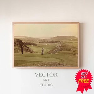 Vintage Golf Course Wall Art | Golf Vintage Painting Landscape Art Print | Downloadable Printable Wall Decor | Golf Fan Gifts