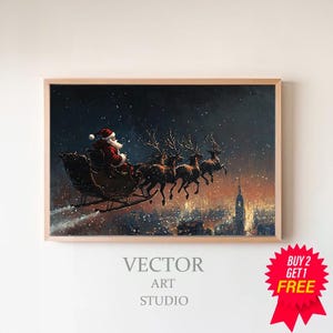 Vintage Santa Claus Art | Holiday Printable Art | Vintage Printable Art | Digital Download
