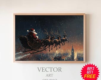 Vintage Weihnachtsmann Kunst | Urlaub druckbare Kunst | Vintage druckbare Kunst | Digitaler Download