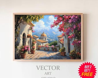 メキシコのアートポスター、壁アート装飾、カラフルなアートプリント、グアナファトのアートワーク、メキシコの装飾、室内装飾、メキシコの村、メキシコのアートプリント
