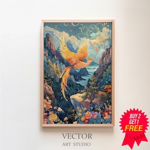 Antike Mythische Kunst, Zal gerettet durch die Simurgh, persische Kunstdruck, Shahnameh iranische Wandkunst traditionelle persische Miniature Poster