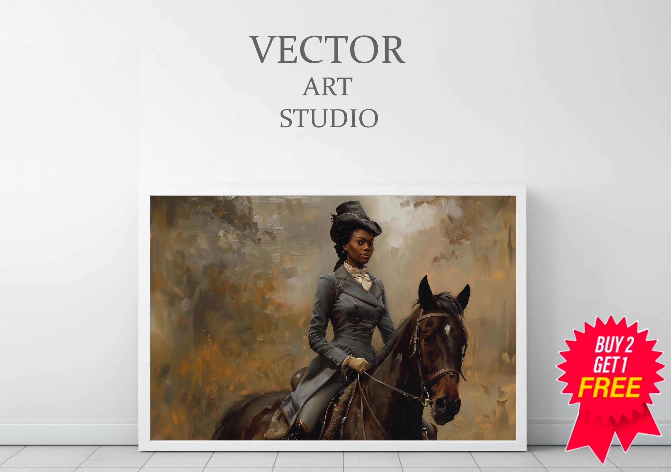 Vintage Female on Horseback | Printable Art | Horse and Rider ...