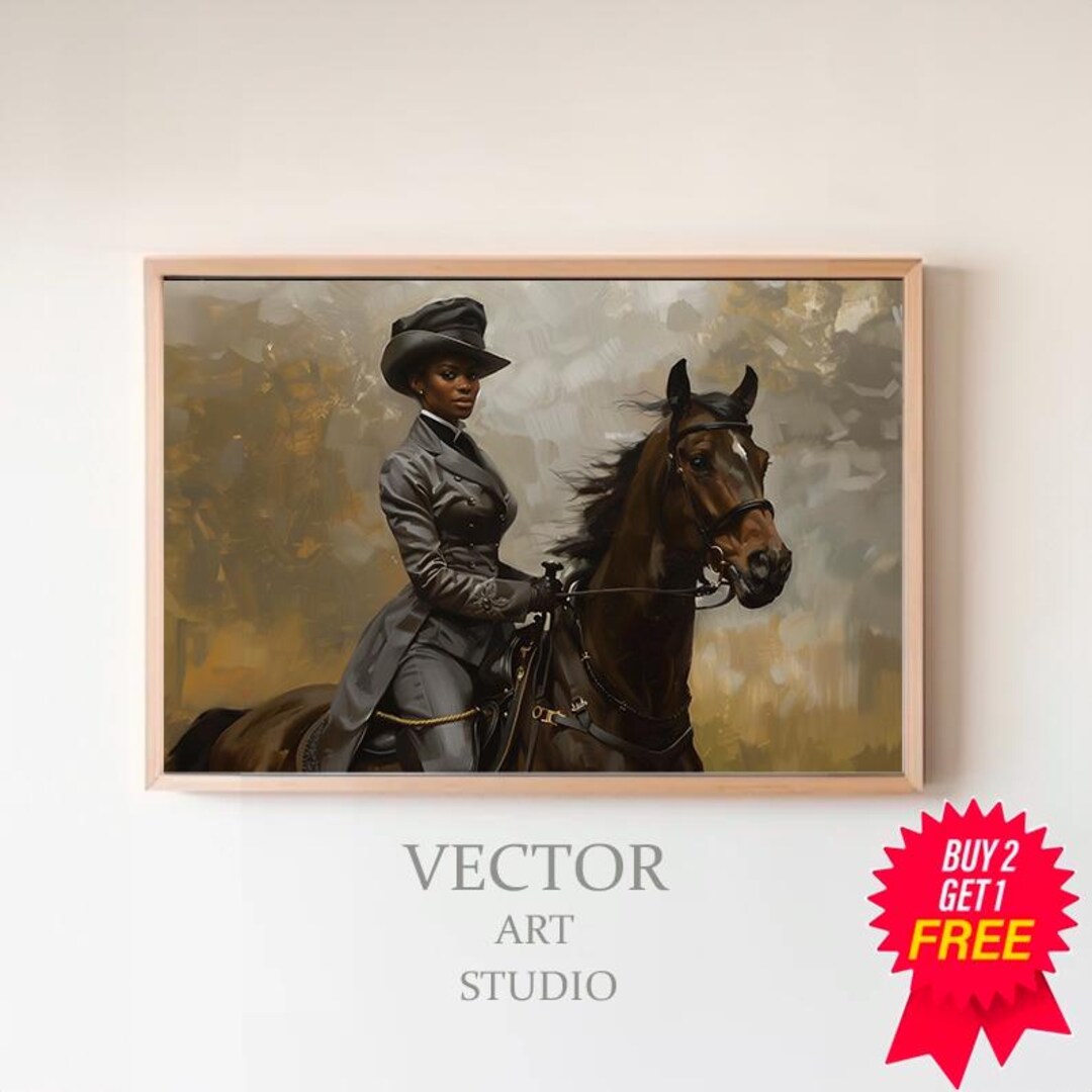 Vintage Female on Horseback | Printable Art | Horse and Rider ...