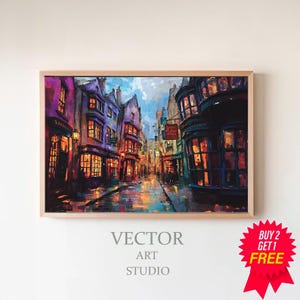 Magical Street Print: Wall Art, Alley Artwork, Digital Download, Wall Decoration for Home, Printable Art