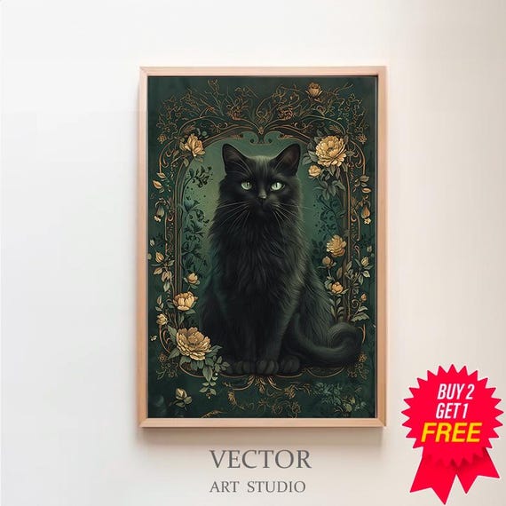 EMOHAT Cartello Metallico Gatto Nero | Decorazione Vintage Per Parete | Regalo Originale Per Amanti Dei Gatti | Per Soggiorno, Camera Da Letto, Bar | 20x30 Cm