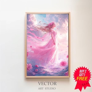 Aphrodite Digital Art - Goddess of Love and Beauty, Ancient Greece Art, Greek Mythology Print, Aphrodite Painting, Witchcraft, Greek Goddess
