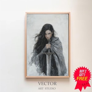 Hecate Art Print, Greek Goddess of Magic and Witchcraft, Hekate Wall Art, Greek Mythology Art, Mythology Witchy Art Print, Tonalism style