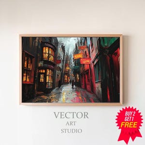 Magical Street Print: Wall Art, Alley Artwork, Digital Download, Wall Decoration for Home, Printable Art