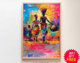 African art, african, african wall art, printable art, digital wall art, colorful wall art, extra large wall art, Digital art download