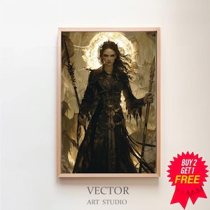 Hecate Art Print, Greek Goddess of Magic and Witchcraft, Hekate Wall Art, Greek Mythology Art, Tonalism style, Witchy, Mythology Art Print