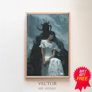 satan&#39;s embrace devil poster, horror art, occult prints, creepy poster, gothic home decor, gothic wall art, pagan, dark academia, demon