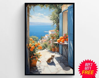 アンリ マティス アマルフィ海岸 イタリア 窓際の猫 壁アート プリント