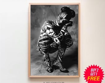 Tribal Beauty, druckbare afrikanische Wandkunst, druckbare afrikanische Kunst, druckbare Wandkunst, extra große Wandkunst, Digitaldrucke
