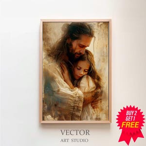 Our Savior&#39;s Love | Jesus Holds a Little Girl | Christian Art | Jesus - Loving Embrace | LDS Art
