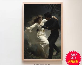 Lilith und ihr Liebhaber entkommen dem Garten - Lilith Art, Vintage, Dark Art, Okkultes Poster, Gothic Wohnkultur, Hexerei, Wicca Kunst, Hexe Print