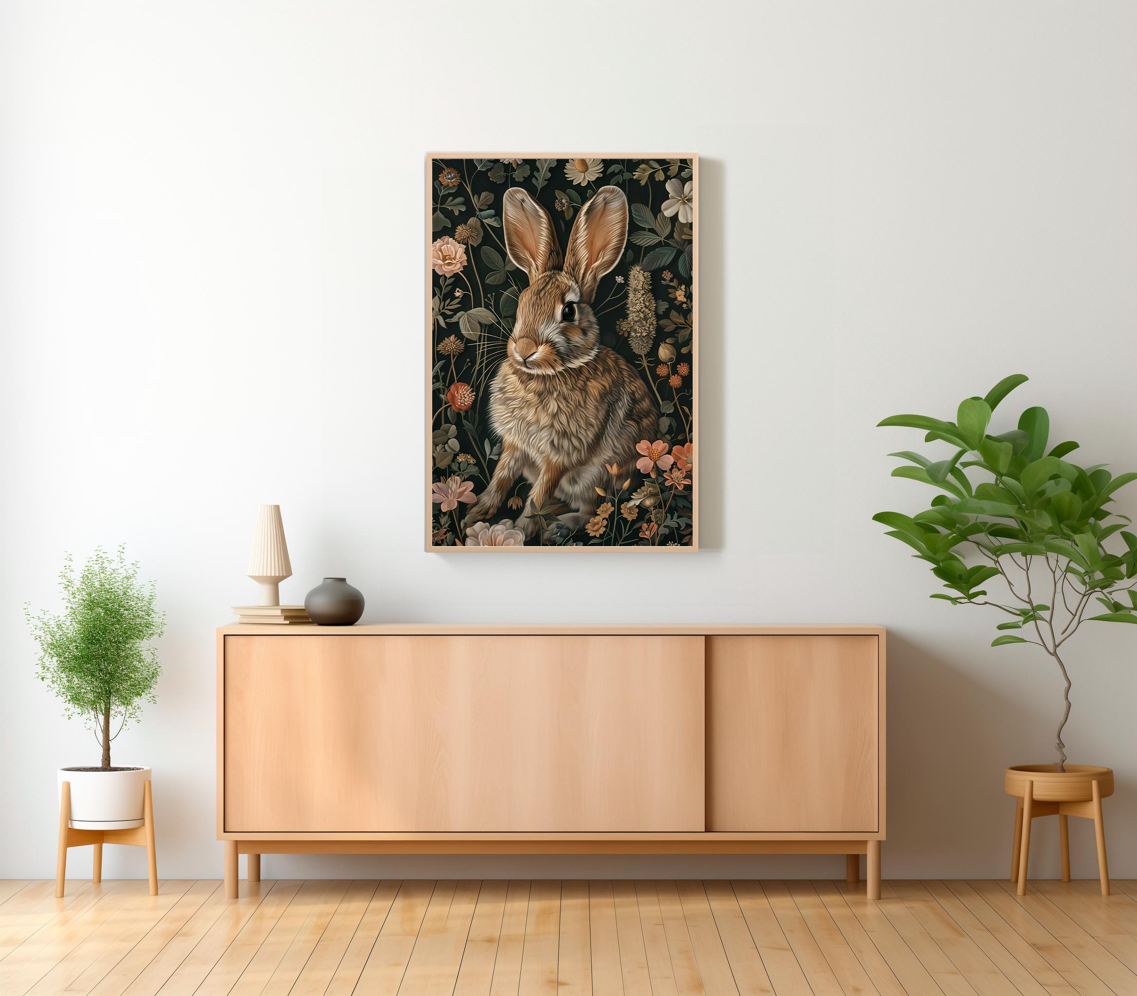 William Morris Inspired Bunny Art Print, Rabbit Print, Animal Print ...