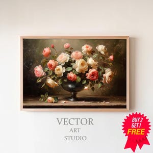 Stimmungsvoller Blumendruck | Druckbare Vintage Kunst | Digitaler Download | Stimmungsvolle Kunst