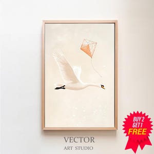 Silly Goose Wall Art, Cute Goose Poster, Beige Nursery Decor, Farm Animal Printable, Goose Children&#39;s Room, Neutral Kid&#39;s Room Illustration