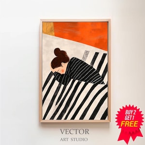 Contemporary Art Black and White Striped Digital Print, Reflective Wall Art for Modern Decor, Digital download, Abstract Wall Art