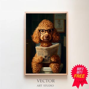 Goldendoodle auf Toilette, Badezimmer Bild, Goldendoodle Geschenk, Funny Picture, Einrichtung Ideen Badezimmer, Pets Gifts, Wall Art Prints