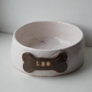 Handmade Personalized Ceramic Dog Bowl: Custom Puppy Gift