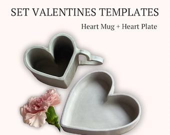 Pottery Templates: DIY Heart Mug & Plate Slab Building (PDF)