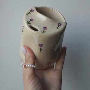 Ceramic Travel Cup With Lid, Covered Mug, To Go Mug, Esthetician Gifts, Eco Friendly Tumbler, Handmade Sippy Mug, Stoneware Travel Mug