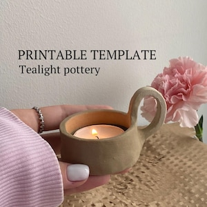 Tealight Pottery Slab Building Template - Easy Make Tutorial, DIY Ceramic Tealight, Clay Templates with Printable Pattern
