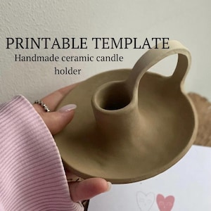 キャンドルホルダー陶器テンプレート - 初心者向け陶芸、キャンドルスティック陶器パターン、スラブビルディングテンプレート、DIYスラブビルディングセラミックモールド