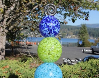 Glass garden art | Etsy
