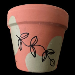 Hand Painted Boho Botanical 3.5&quot; Terracotta Pot ~ Indoor Planter ~ Home Decor ~ Flower Pot ~ Clay Plant Pot ~ Gift Ideas