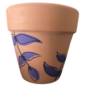 Hand Painted Boho Botanical 3.75&quot; Terracotta Pot ~ Indoor Planter ~ Home Decor ~ Flower Pot ~ Clay Plant Pot ~ Gift Ideas