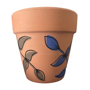 Hand Painted Boho Botanical 3.75&quot; Terracotta Pot ~ Indoor Planter ~ Home Decor ~ Flower Pot ~ Clay Plant Pot ~ Gift Ideas