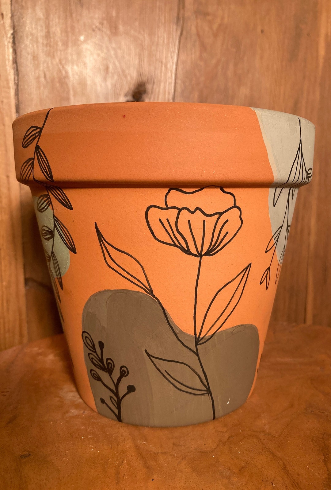 Deb Baker Art Funky Modern Botanicals Pot main image 0