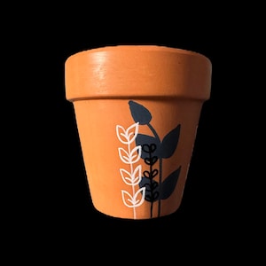 Hand Painted Boho Botanical 3&quot; Terracotta Pot ~ DIFFERENT COLOR OPTIONS ~ Indoor Planter ~ Home Decor ~ Flower Pot ~ Clay Plant Pot ~ Gifts